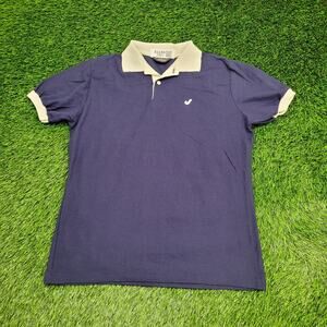 Vintage 80s MOD Jantzen Polo Shirt Womens XL 21x27 Blue Trim